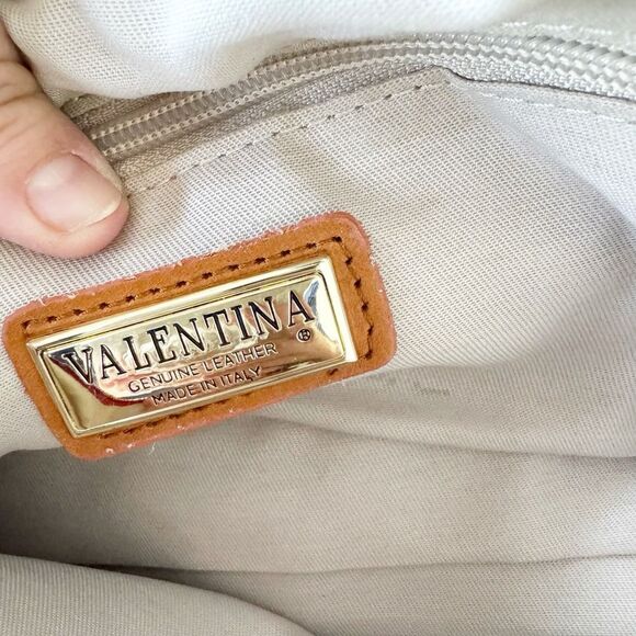 Valentina Zip Around Crossbody Handbag Red Pebbled Leather 2 Straps Italy Nice! - Picture 10 of 14